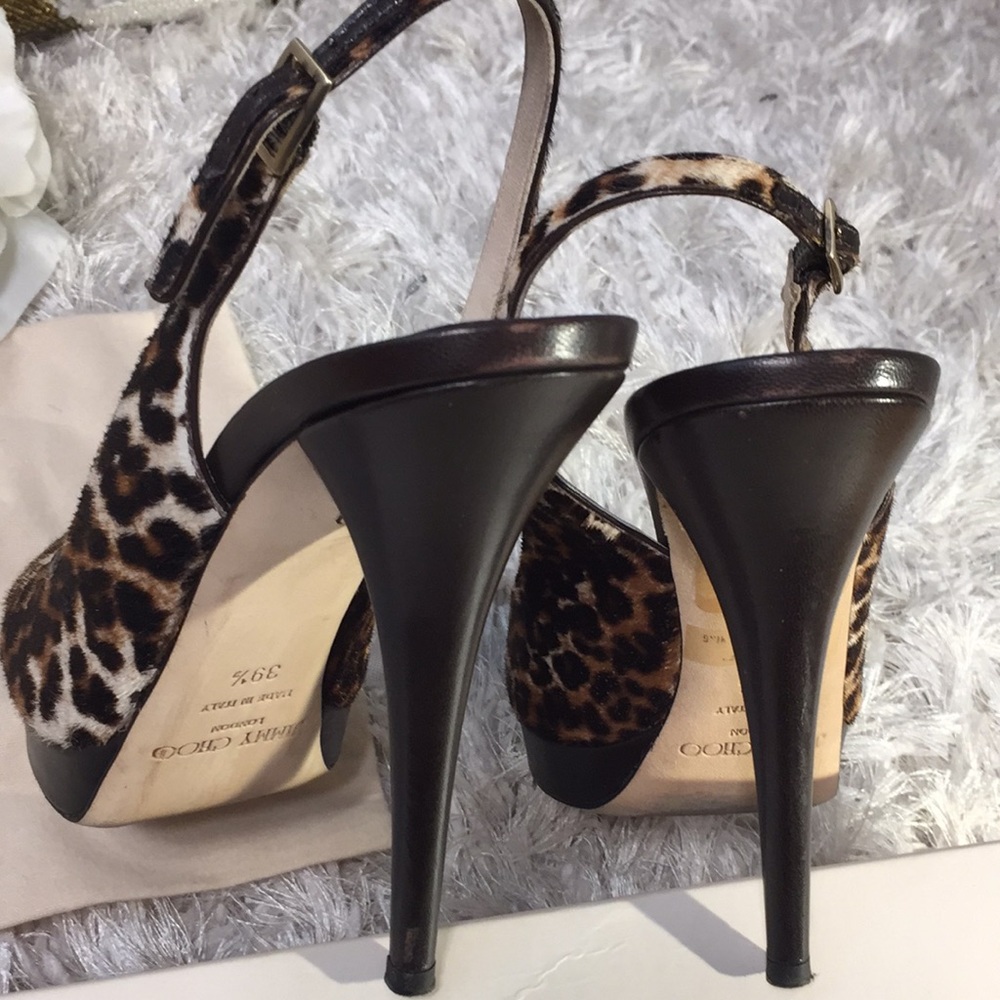 EUC Jimmy Choo Leopard print Calf Hair Heels, 9.5 - Picture 13 of 17